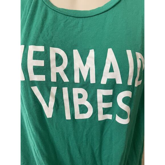 Dirty Laundry Green Mermaid Vibe Sleeveless Low Armhole Women's Side Tie Top XL - Picture 2 of 5